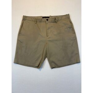Perry Ellis Mens Stretch Khaki Shorts, Size 36, Beige Casual